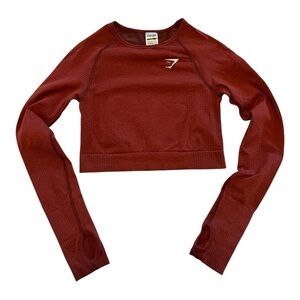 Gymshark Vital Seamless 2.0 Crop Top Brick Red Marl